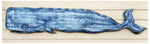 Wooden Whale Reclaimed Wood Carving - 60" - Sea Blue